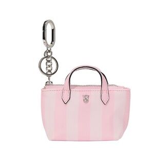 Victoria's Secret Pink Striped Mini Tote Keychain Charm